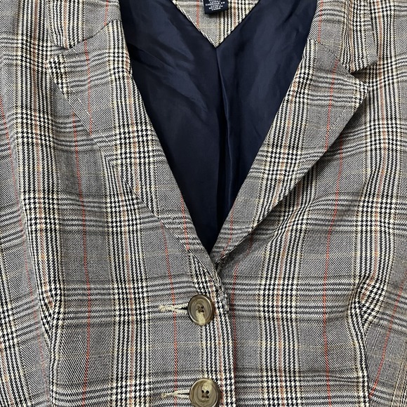 Academia Brown Plaid Y2K Button‎ Up Vtg Tommy Hilfiger Fitted Vest Womens Sz 8 - Picture 2 of 5